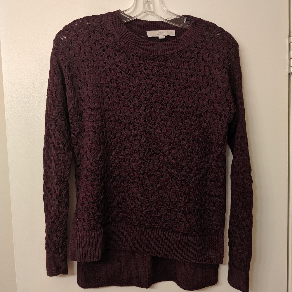 Ann Taylor LOFT purple knitted sweater